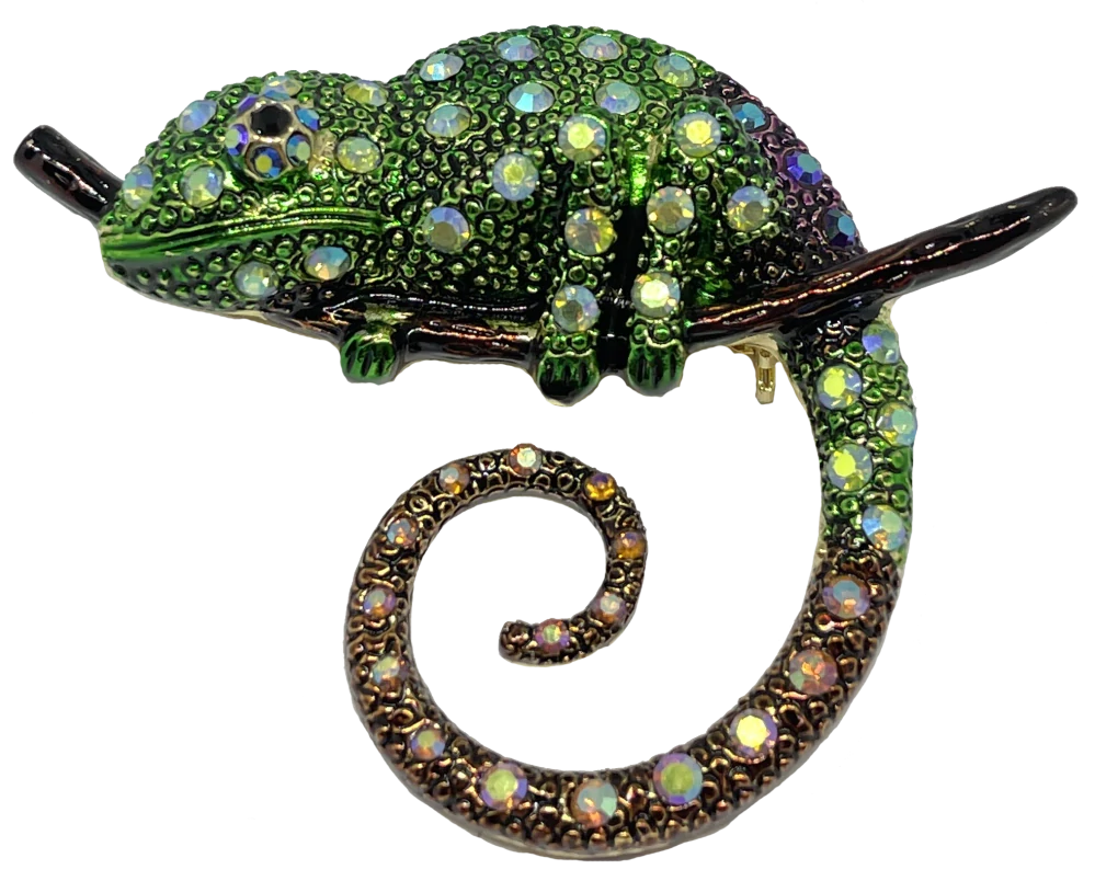 brož Chameleon zelený